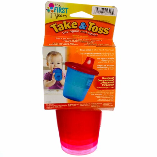 The First Years Take & Toss Sippy Cups, Assorted Colors, 7 oz, 6 Ct (3 pack) Perspective: top