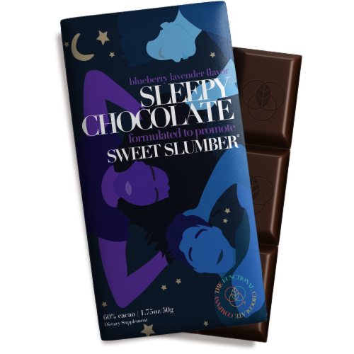 The Functional Chocolate Company Blueberry Lavender Sleepy Chocolate Dietary Supplement Perspective: top