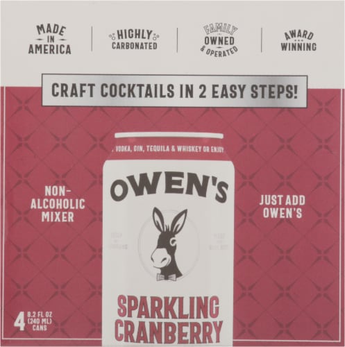 Owen's Craft Mixers Sparkling Cranberry Non Alcoholic Cocktail Mixer Perspective: top