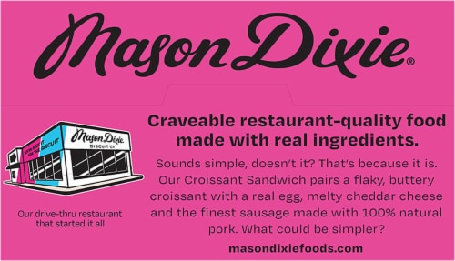 Mason Dixie® Savory Sausage With Egg & Cheese Croissant Sandwich Perspective: top