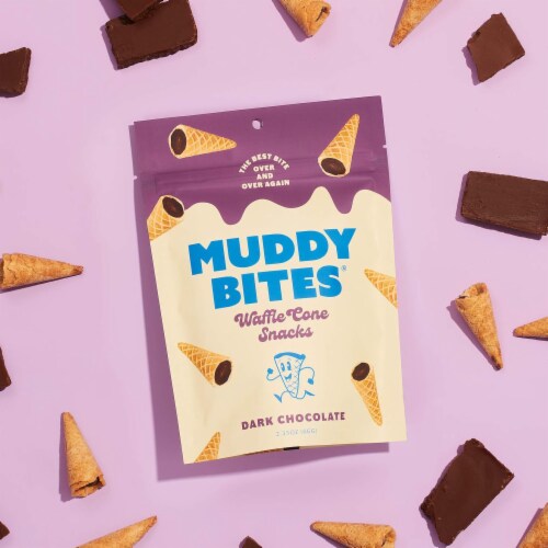 Muddy Bites® Dark Chocolate Waffle Cone Snacks Perspective: top