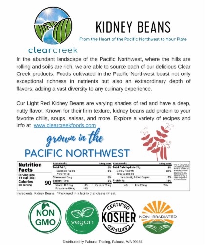 Clear Creek Bulk Kidney Beans, 25 LBS Perspective: top