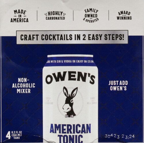Owen's Craft American Tonic Non-Alcoholic Can Mixers Perspective: top