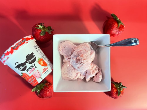 Whoa Momma! Triple Strawberry Protein Gelato Pint Perspective: top