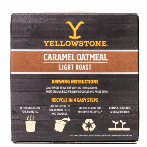 Yellowstone® Caramel Oatmeal Light Roast Single Serve Coffee Cups Perspective: top
