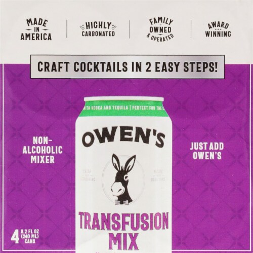 Owens Grape Juice & Ginger Ale Transfusion Mix Perspective: top