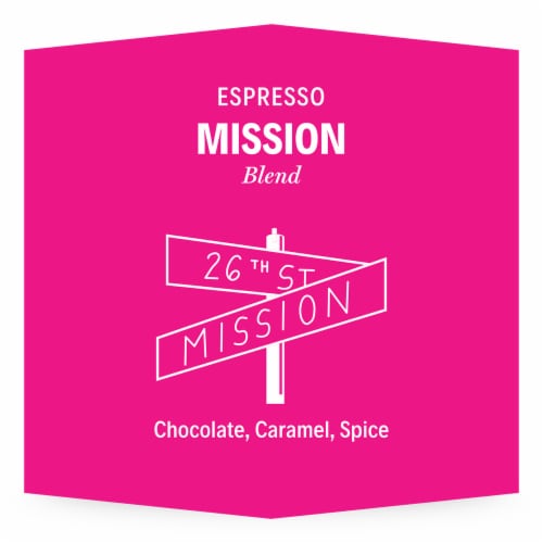 3-19 Coffee Mission Espresso Blend Ground Coffee Perspective: top