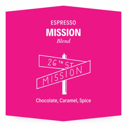 3-19 Coffee Mission Espresso Blend Ground Coffee Perspective: top