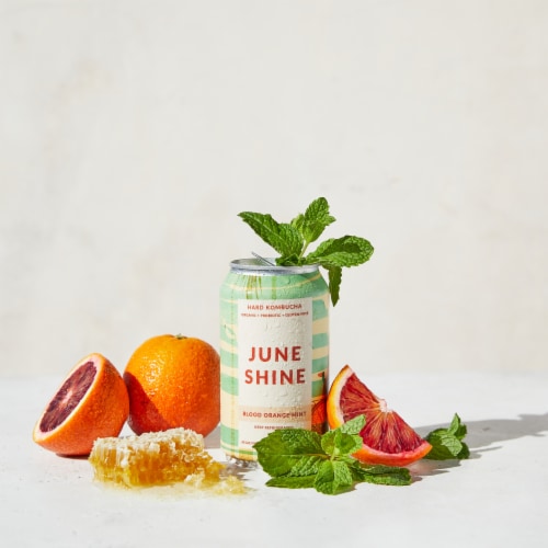 JuneShine Blood Orange Mint Hard Kombucha Perspective: top