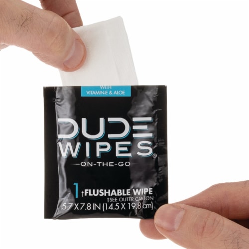 DUDE Wipes® Flushable Wipe Travel Packets Perspective: top