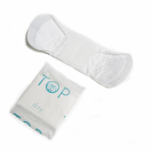 TOP Regular Absorbency Organic Cotton Ultra Thin Period Pads with Wings Perspective: top