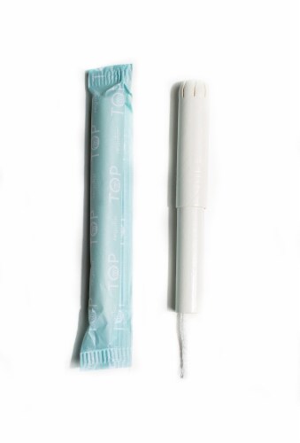 TOP Regular Absorbency Organic Cotton Applicator Tampons Perspective: top