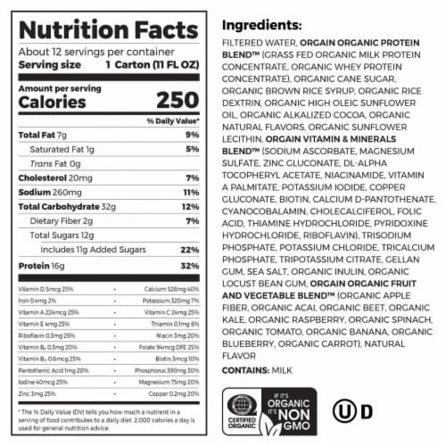 Orgain® Organic Creamy Chocolate Fudge Nutritional Shake Perspective: top
