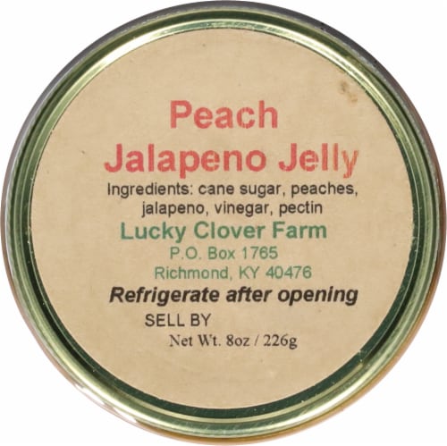 Lucky Clover Farm Peach Jalapeno Jelly Perspective: top