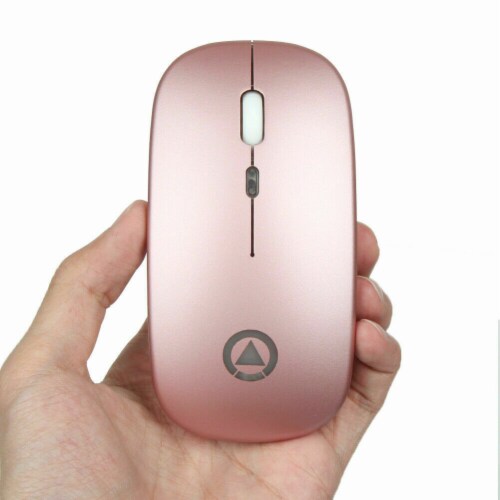 "2.4GHz Wireless Optical Mouse USB Rechargeable RGB Cordless Mice For PC Laptop (rose) " Perspective: top