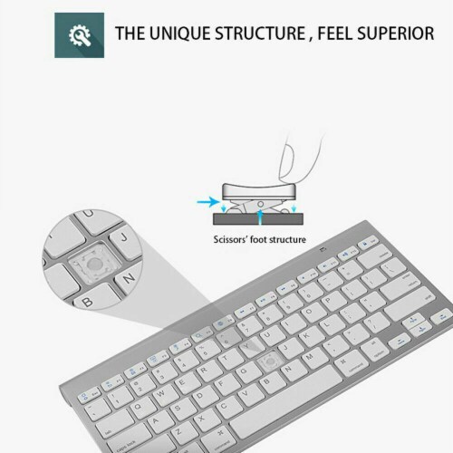 Mini Wireless Keyboard And Mouse Set Waterproof 2.4G Compatible with Mac Apple PC Computer Perspective: top