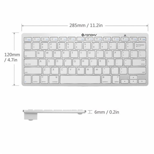 SANOXY Slim Wireless BT Keyboard for iOS, Android, Windows and Mac Perspective: top
