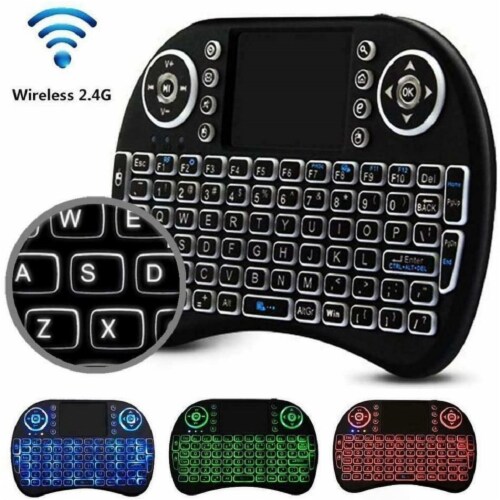 SANOXY Remote Control w. Touchpad Handheld Backlit Keyboard for Multi-Media PC,  Smart TV, An Perspective: top