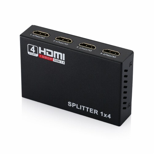 1 in 4 out Full HD HDMI Splitter 1:4 4 Port Repeater Amplifier 3D 1080P 4K - 1:4 Perspective: top