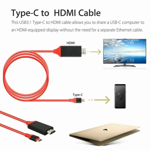 USB C Type C to HDMI HDTV TV Cable Adapter compatible with Samsung Galaxy S10 Note 9 MacBook 1 Fred Meyer