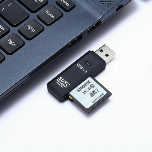 USB 3.0 2 in 1 HighSpeed Memory Card Reader Adapter for Micro SD SDXC TF T-Flash Perspective: top