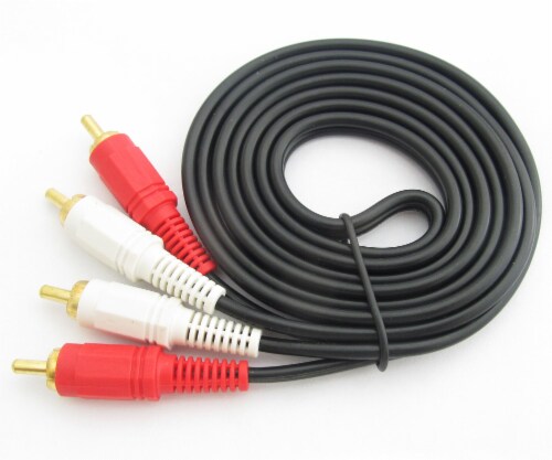 RCA Stereo Audio Cable Dual RCA Male Gold-Plated AV Cord FOR HDTV DVD VCR LOT (5FT) (5 FT) Perspective: top