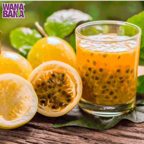 Wanabana 100 Percent Real and Natural Fruit Pulp for Juice Making, Passion Fruit, 17.64 Ounce Perspective: top