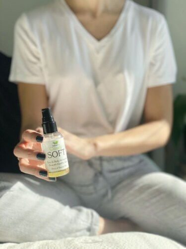 Clearly SOFT Sensitive, Face and Body Oil Moisturizer Perspective: top