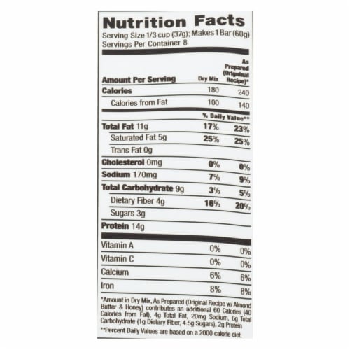 Creation Nation Whey Hip Chocolate Chip No Bake Gluten Free Protein Bar Mix Perspective: top