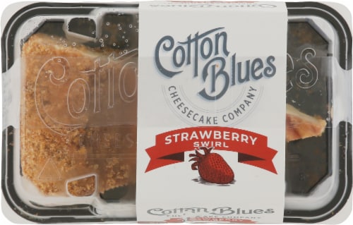 Cotton Blues Cheesecake Company Single Slice Strawberry Swirl Cheesecake Perspective: top