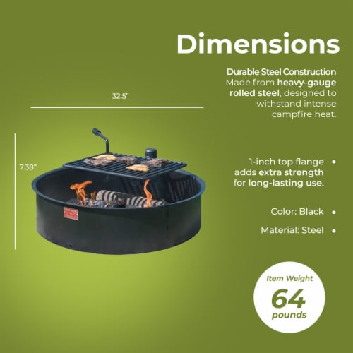 Steel fire ring best sale with cooking grate