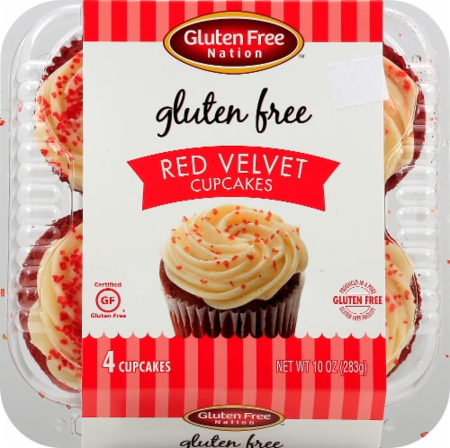Gluten Free Nation Red Velvet Cupcakes Perspective: top