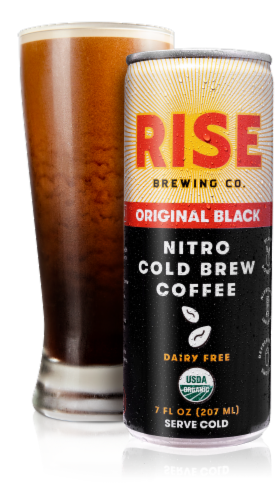 Rise Brewing Co Original Black Nitro Cold Brew Coffee Perspective: top
