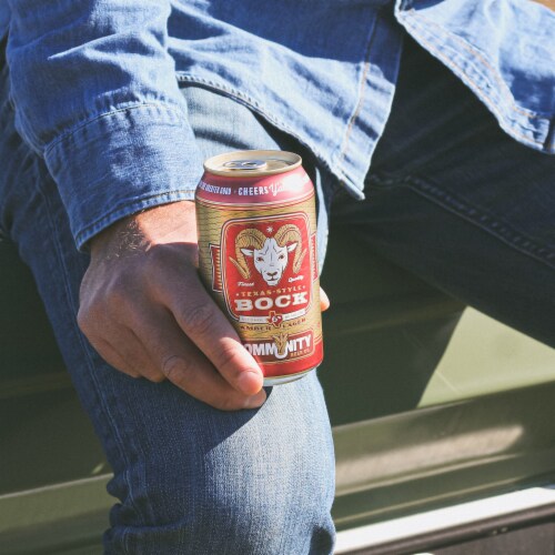 Community Beer Co.® Texas-Style Bock Craft Beer Cans Perspective: top