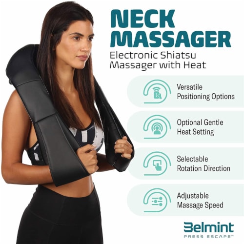 Belmint Electric Deep Kneading Shiatsu Neck Back and Shoulder Massager,  Black, 1 Piece - Kroger