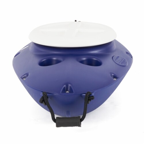 CreekKooler 30 Quart Camping Floating Water Companion Ice Chest Cooler, Blue Perspective: top