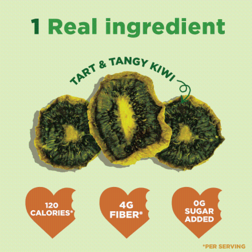 RIND Snacks Tangy Kiwi Dried Fruit Superfood - 3oz Bags, 6 Bags Total Perspective: top