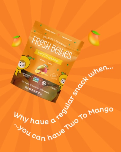 Fresh Bellies® Two to Mango™ Basil and Mango Baby Food Snacks Perspective: top