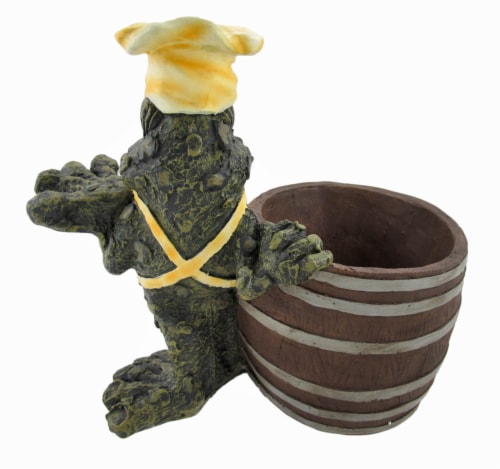 `I Love Vino` Chef Toad Wine Cooler and Corkscrew Holder Perspective: top