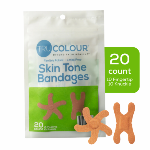 Tru-Colour Skin Tone Bandages Assorted Shapes Variety Pack - Olive, 2 ...