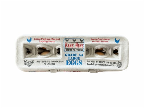Kenz Henz Grade AA Large Non-GMO Pastured Eggs Perspective: top