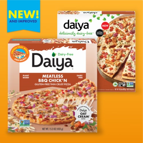 Daiya™ Dairy Free Gluten Free Meatless BBQ Chick'n Flavored Pizza Perspective: top