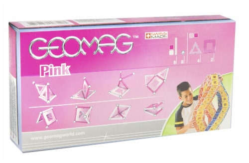 Geomag 22-Piece Construction Set with Assorted Pink Panels Perspective: top