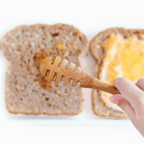 Organic Bamboo Honey Dipper Perspective: top