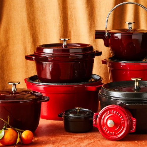 Staub Cast Iron 4-qt Round Cocotte - Grenadine Perspective: top