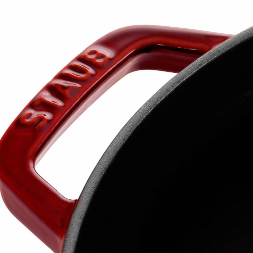 Staub Cast Iron 5.5-qt Round Cocotte - Grenadine Perspective: top