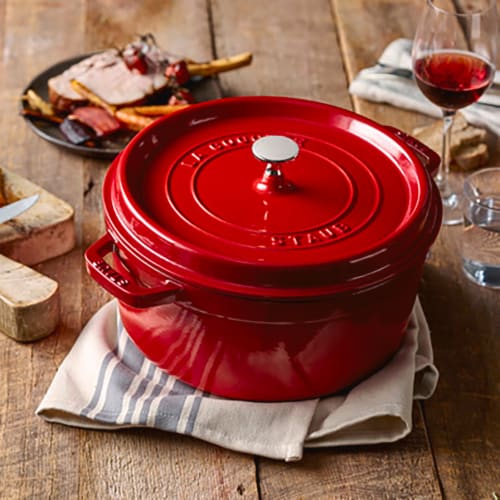 Staub Cast Iron Round Cocotte, Dutch Oven, 4-quart, serves 3-4, Made in  France, Matte Black, 4-qt - King Soopers