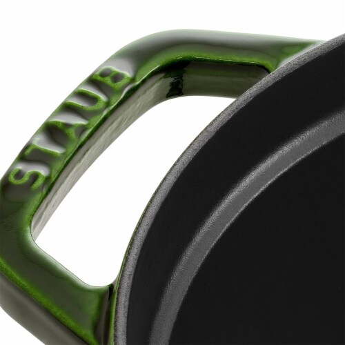Staub Cast Iron Oval Cocotte, Dutch Oven, 5.75-quart, serves 5-6, Made in France, Basil Perspective: top