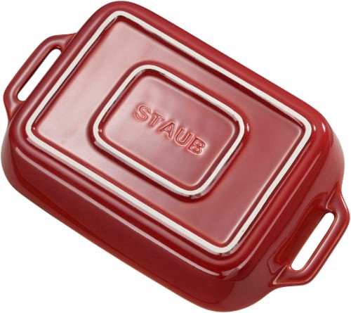 Staub Ceramic 2-pc Rectangular Baking Dish Set - Rustic Red Perspective: top