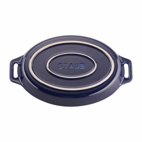 Staub Ceramic 2-pc Oval Baking Dish Set - Dark Blue Perspective: top
